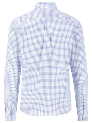 Fynch Hatton - Premium Cotton Multi Check Blue Shirt