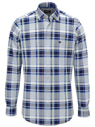 Fynch Hatton - Premium Cotton Check Navy Shirt