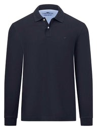 Fynch Hatton - Premium Cotton Navy Long Sleeve Polo