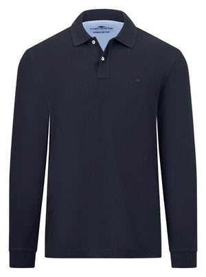 Fynch Hatton - Premium Cotton Navy Long Sleeve Polo