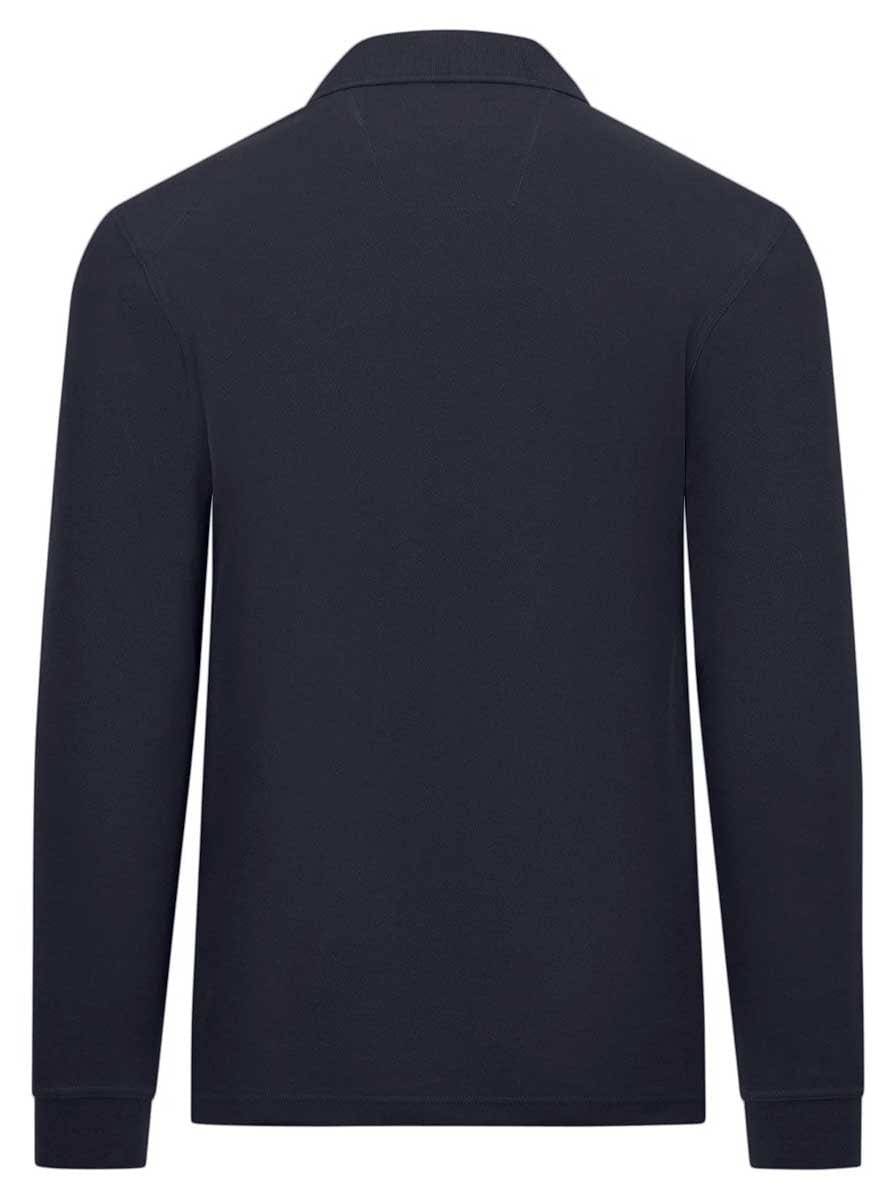 Fynch Hatton - Premium Cotton Navy Long Sleeve Polo