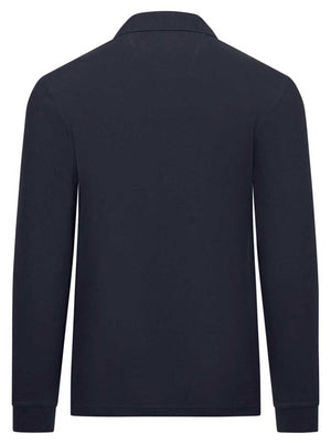 Fynch Hatton - Premium Cotton Navy Long Sleeve Polo