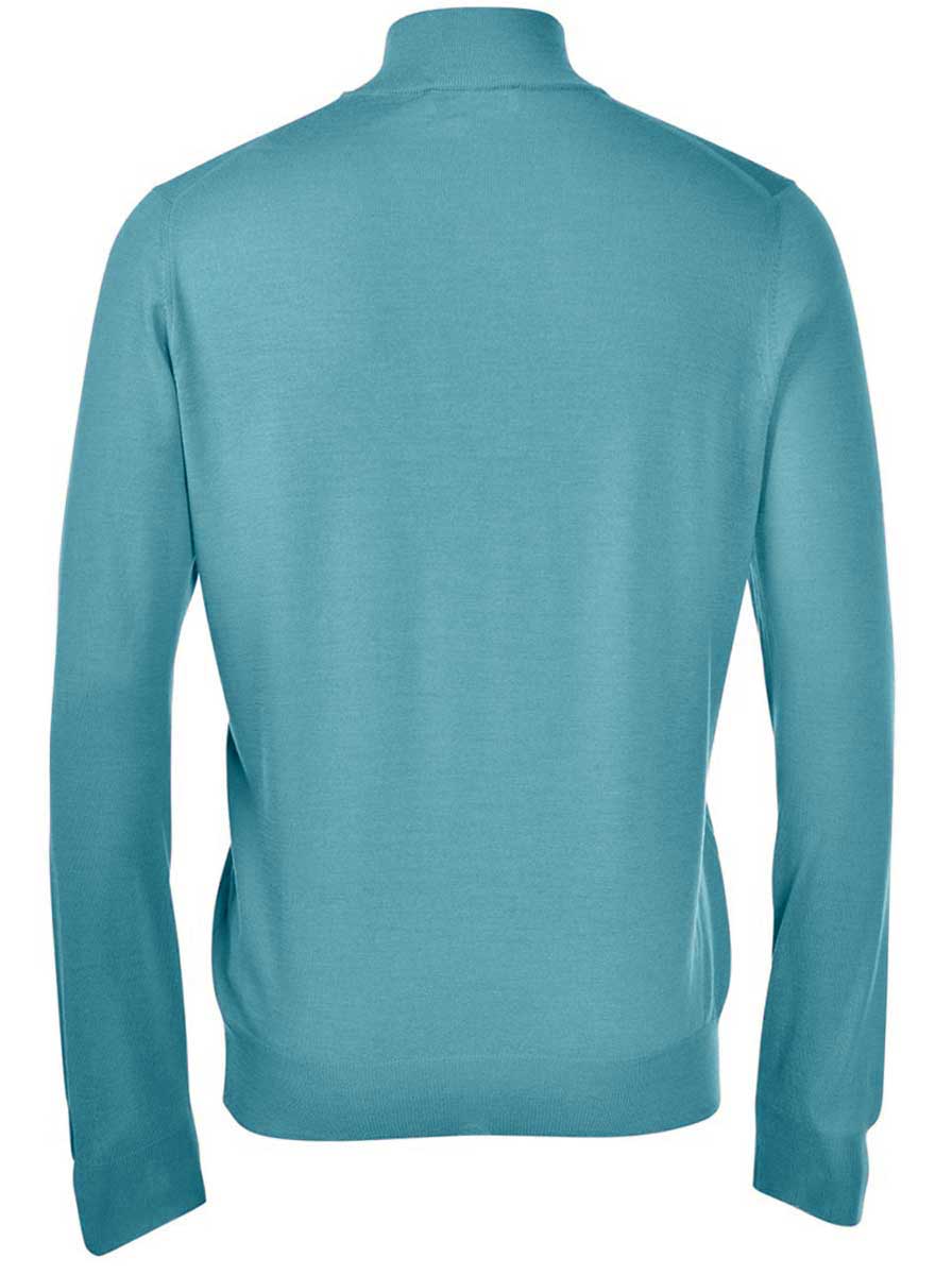 Gran Sasso - Merino Wool Quarter Zip Turquoise Knitwear