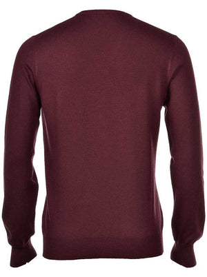 Gran Sasso - Merino Wool Crew Neck Burgundy Knitwear