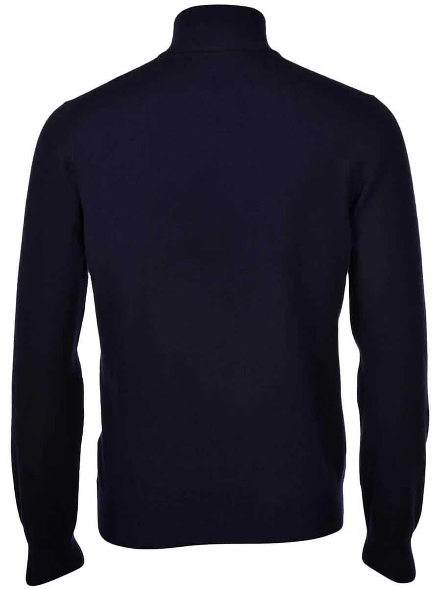 Gran Sasso - Merino Wool Quarter Zip Navy Knitwear