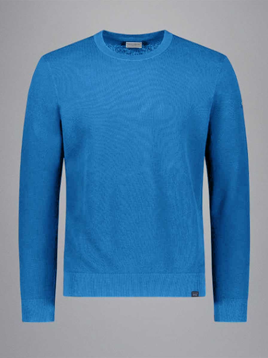 Paul & Shark - Riviera Garment Dyed Cotton Crew Neck Blue Sweater