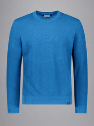 Paul & Shark - Riviera Garment Dyed Cotton Crew Neck Blue Sweater