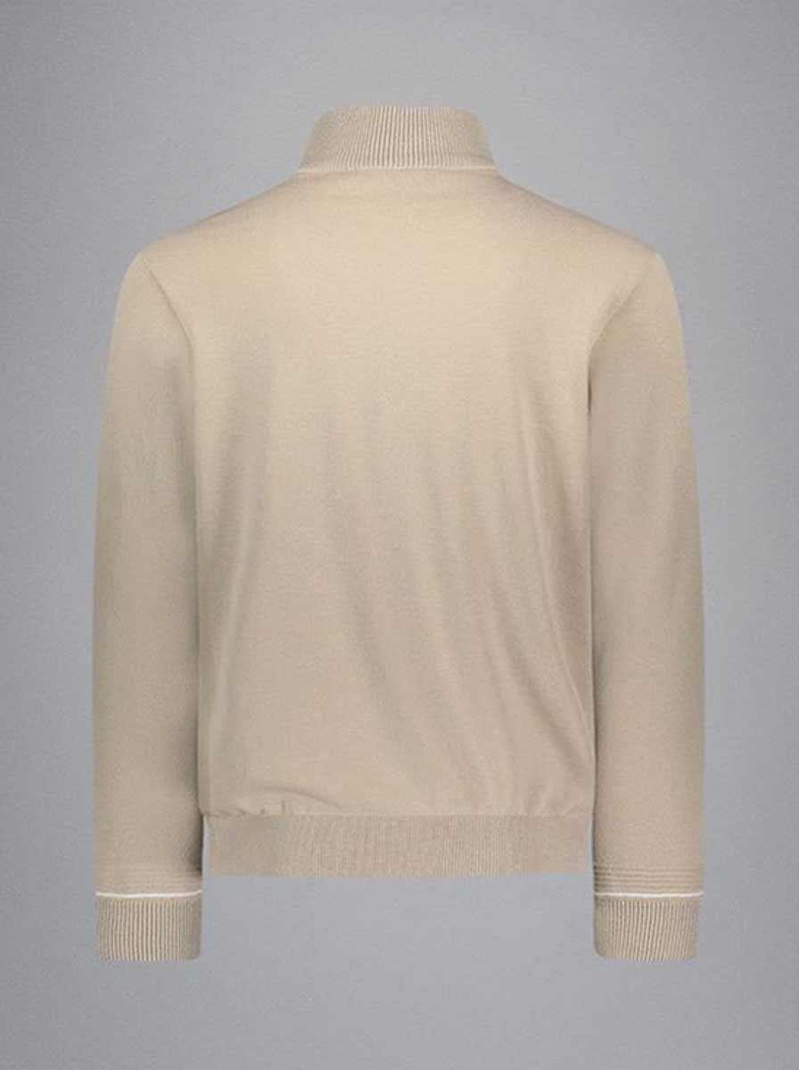 Paul & Shark - Fresco Cotton Quarter Zip Beige Sweater