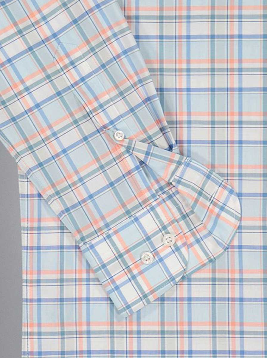 Paul & Shark - Multi Check 120/2 Cotton Light Blue Shirt