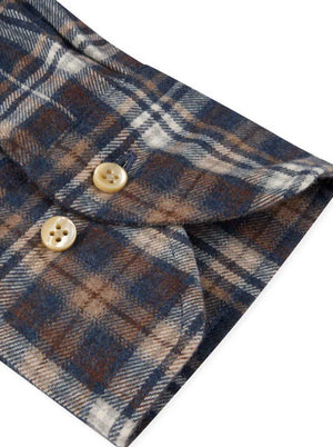 Stenströms Shirts Stenströms - Flannel Dark Blue Check Shirt