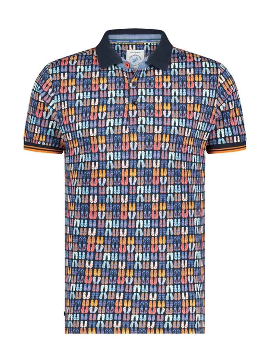 A Fish Named Fred Flip Flop Print Polo Shirt