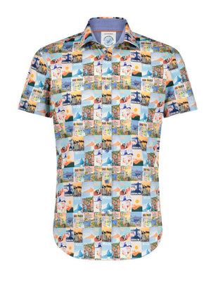 A Fish Named Fred Short Sleeve Shirts A Fish Named Fred - Brazil Poster Print Print Short Sleeve Shirt