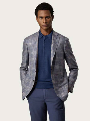 Canali Jacket/Blazer Canali - Wool, Silk & Linen Check Jacket