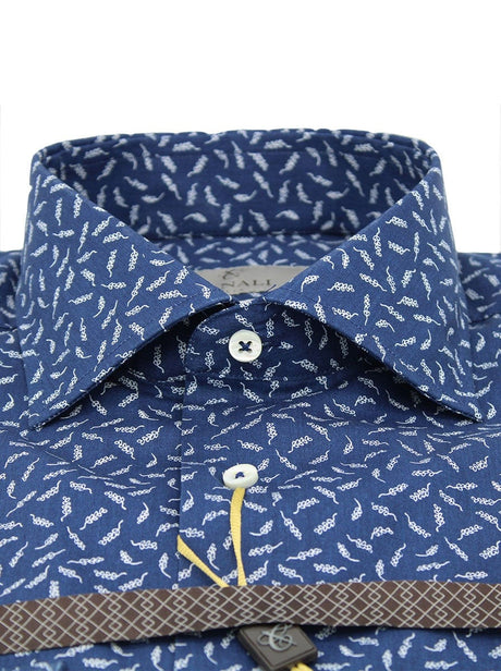 Canali Shirts Canali - Leaf Print Impeccabile Cotton Shirt