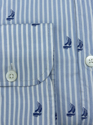 Canali Shirts Canali - Stripe Shirt w/ Yacht Print