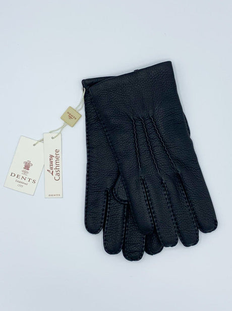 Dents Gloves Dents - Cashmere Lined Deerskin Gloves - Black