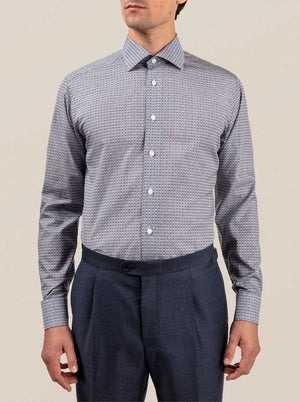 Eton Shirts Eton - Art Deco Logo Print Shirt - Navy