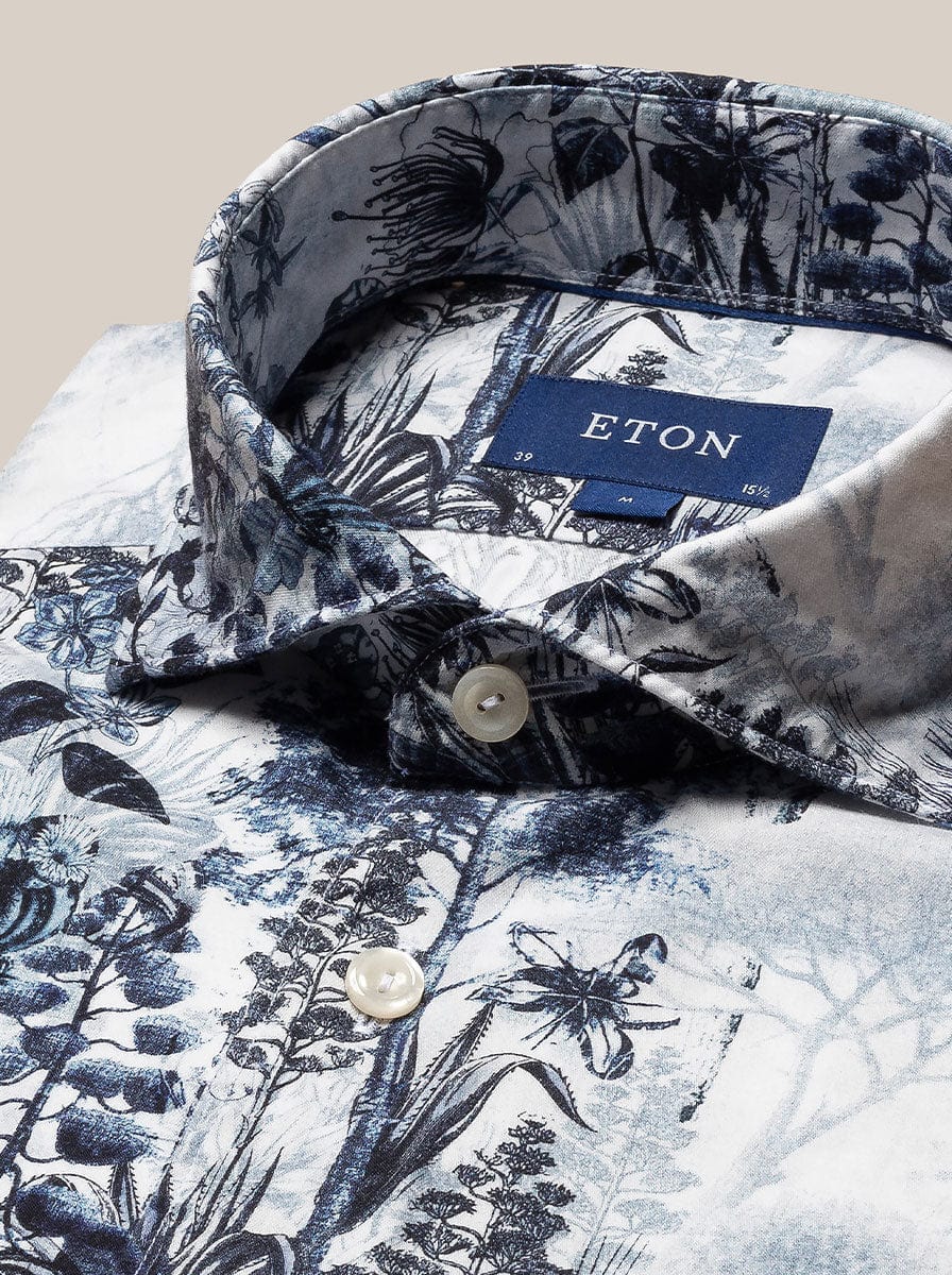 Eton Shirts Eton -  Cotton-Tencel™ Floral Print Shirt