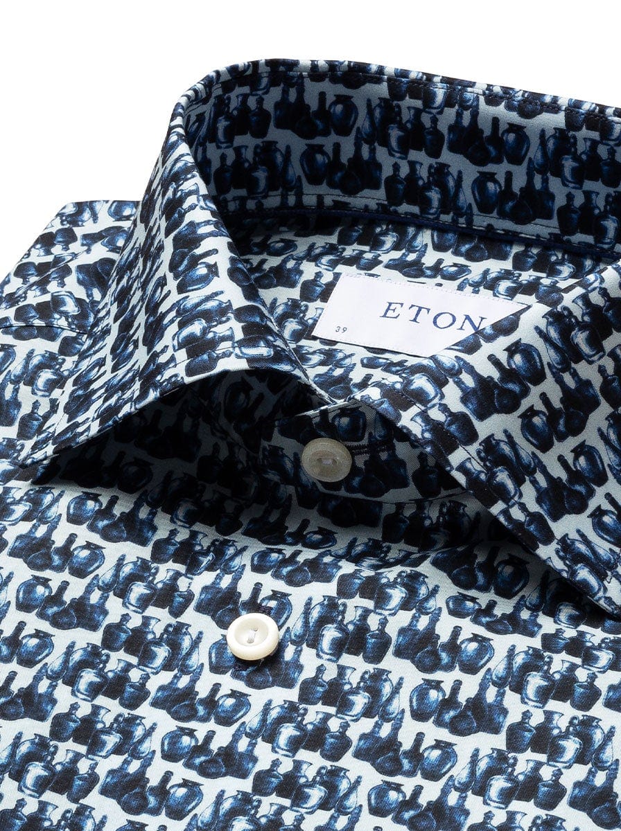 Eton Shirts Eton - Fine Twill Shirt - Glass Print