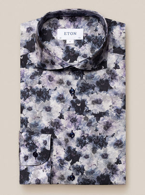 Eton Shirts Eton - Floral Print Cotton-Tencel™ Shirt