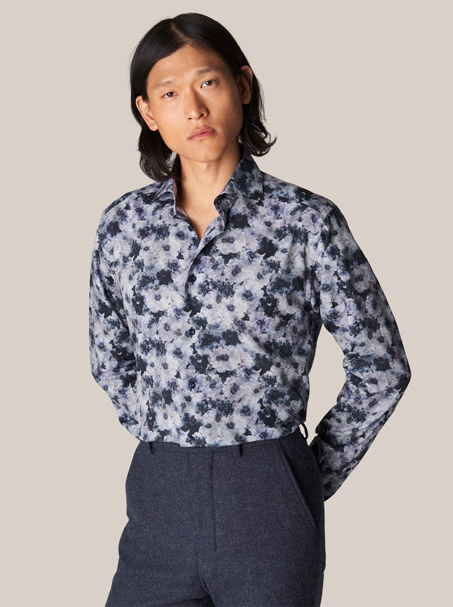 Eton Shirts Eton - Floral Print Cotton-Tencel™ Shirt