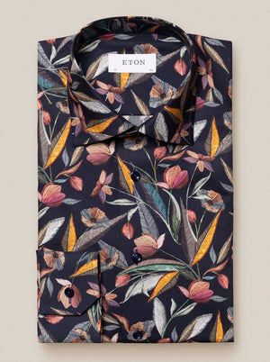 Eton Shirts Eton - Floral Print Signature Twill Shirt