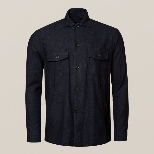 Eton Shirts Eton -  Houndstooth Cotton Wool Cashmere Overshirt