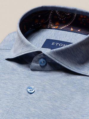 Eton Shirts Eton -  Jersey Shirt w/ Paisley Print Detail