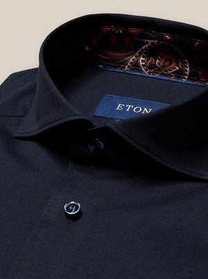 Eton Shirts Eton -  Jersey Shirt w/ Paisley Print Detail