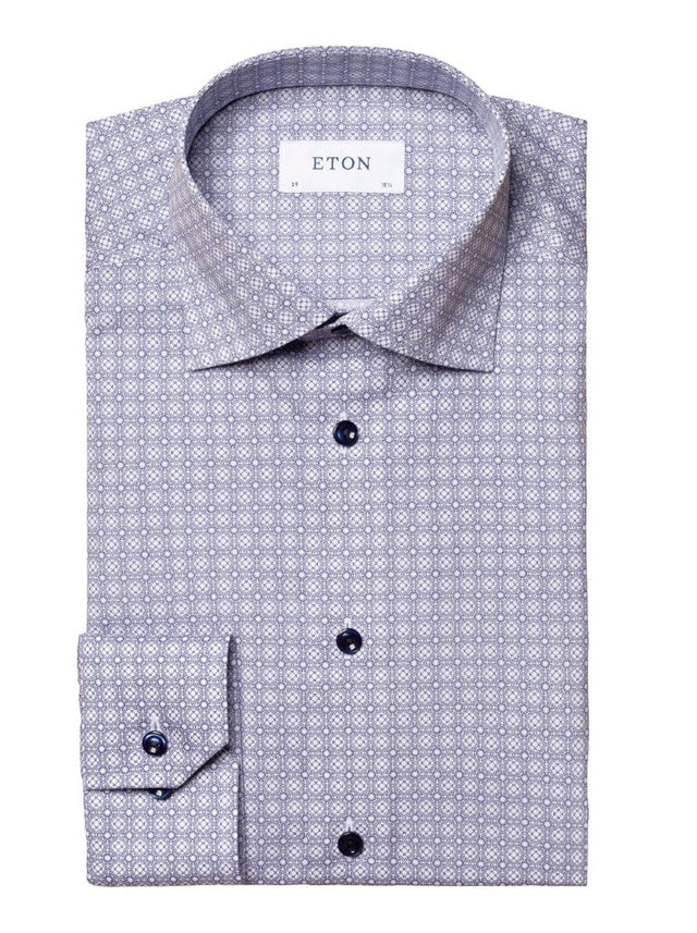 Eton Shirts Eton - Medallion Print Poplin Shirt
