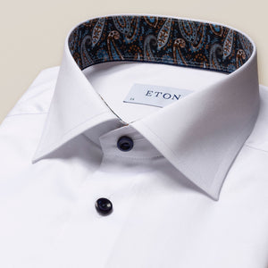 Eton Shirts Eton -  Organic Cotton Signature Twill With Paisley Trim Shirt