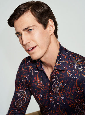 Eton Shirts Eton -  Paisley Print Jersey Shirt