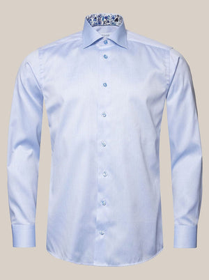 Eton Shirts Eton - Signature Twill Shirt - Floral Contrast Details