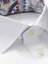 Eton Shirts Eton - Signature Twill Shirt w/ Paisley Trim - White