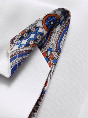 Eton Shirts Eton - Signature Twill Shirt w/ Paisley Trim - White