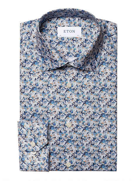 Eton Shirts Eton - Stained Floral Signature Twill Shirt