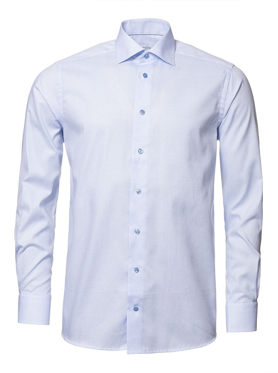 Eton Shirts Eton - Twill Shirt - Coloured Buttons/Pipping