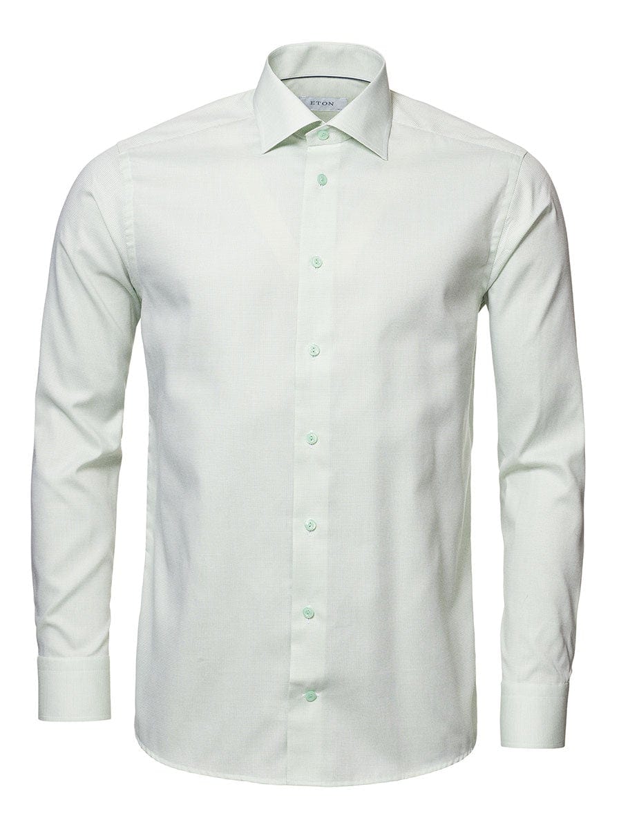 Eton Shirts Eton - Twill Shirt - Coloured Buttons/Pipping