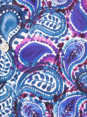 Eton Shirts Eton - Water Colour Paisley Print Shirt - Blue/Purple