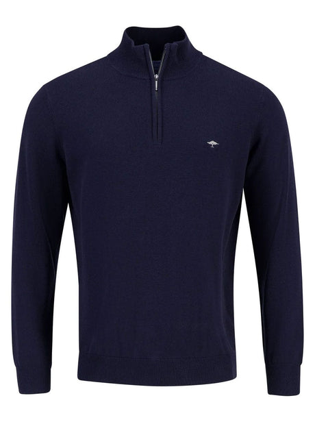 Fynch Hatton Knitwear & Jumpers Fynch Hatton - Cotton Half Zip Mock Neck Jumper