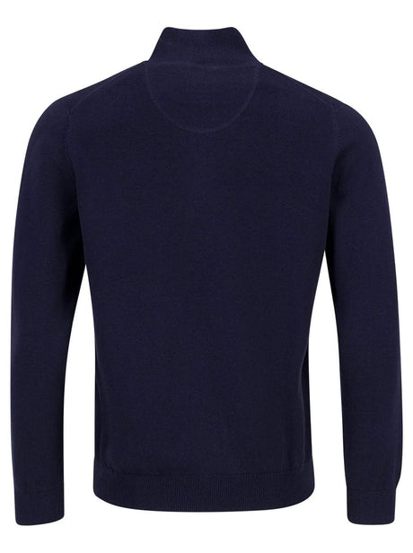 Fynch Hatton Knitwear & Jumpers Fynch Hatton - Cotton Half Zip Mock Neck Jumper