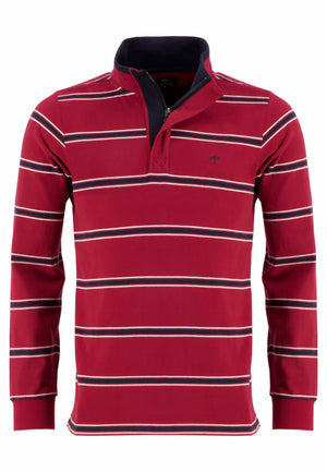 Fynch Hatton Knitwear & Jumpers Fynch Hatton - Half Zip Stripped Sweatshirt