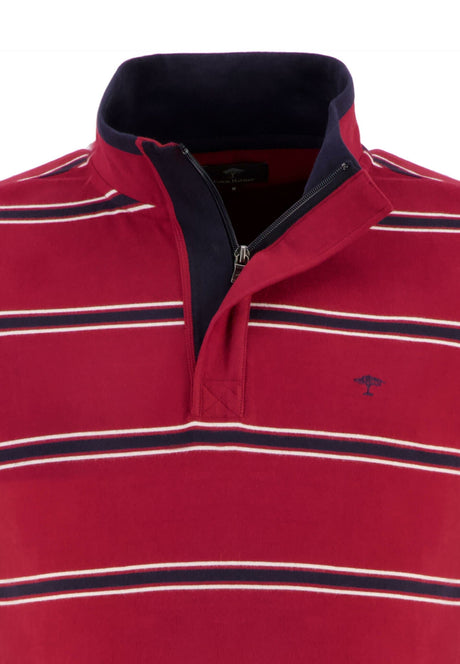 Fynch Hatton Knitwear & Jumpers Fynch Hatton - Half Zip Stripped Sweatshirt