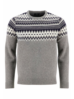 Fynch Hatton Knitwear & Jumpers Fynch Hatton - Scandinavian Print Crew Neck Knit