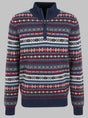 Fynch Hatton Knitwear & Jumpers Fynch Hatton - Scandinavian print half zip knit