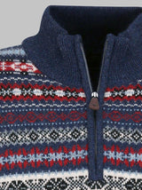 Fynch Hatton Knitwear & Jumpers Fynch Hatton - Scandinavian print half zip knit