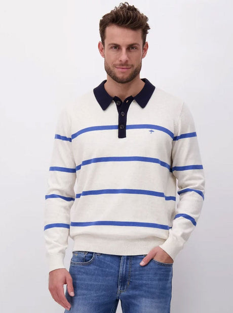 Fynch Hatton Knitwear & Jumpers Fynch Hatton - Striped Knitted Polo Shirt