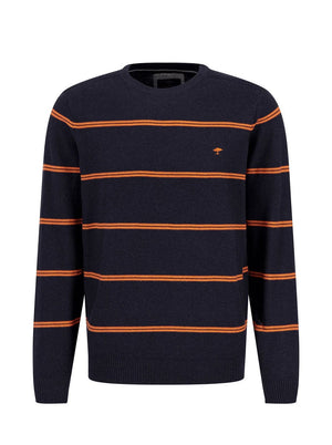 Fynch Hatton Knitwear & Jumpers Fynch Hatton - Summer Cotton Crew Neck Striped Jumper