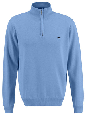 Fynch Hatton Knitwear & Jumpers Fynch Hatton - Summer Cotton Half Zip Mock Neck Jumper