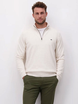 Fynch Hatton Knitwear & Jumpers Fynch Hatton - Summer Cotton Half Zip Mock Neck Jumper